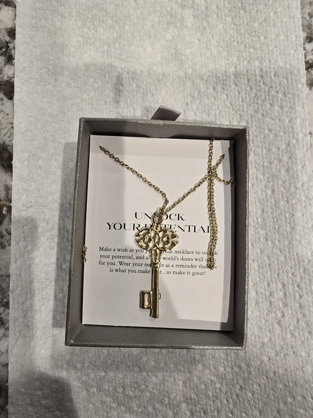 Gold Key Pendant Necklace
